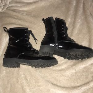 H&M leather combat boots size 7